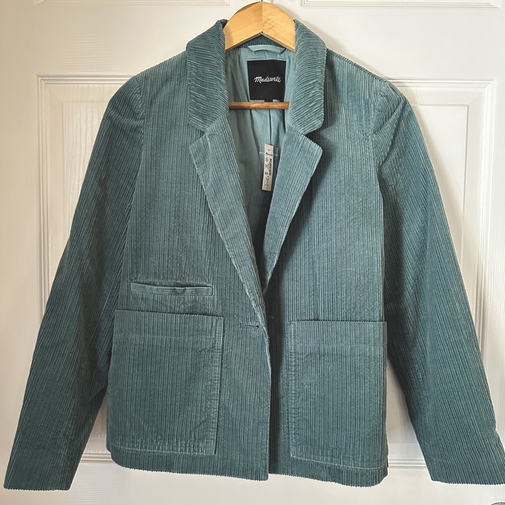 Madewell Corduroy Dorset Blazer, Light Blue, Size XS, New With Tags
